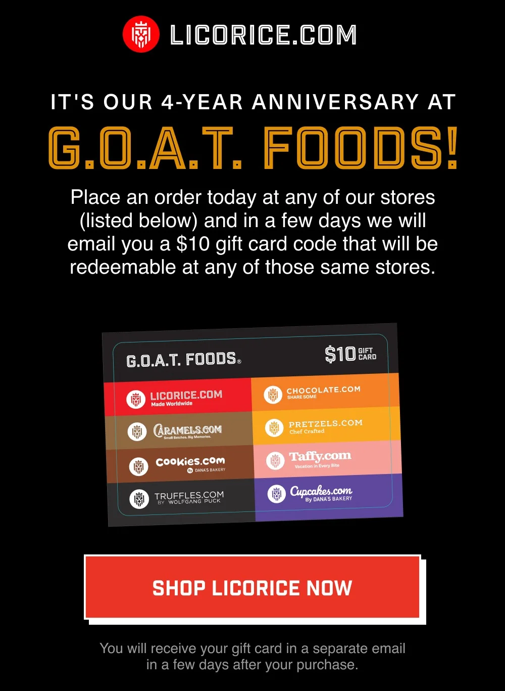 Shop Licorice.com Anniversary