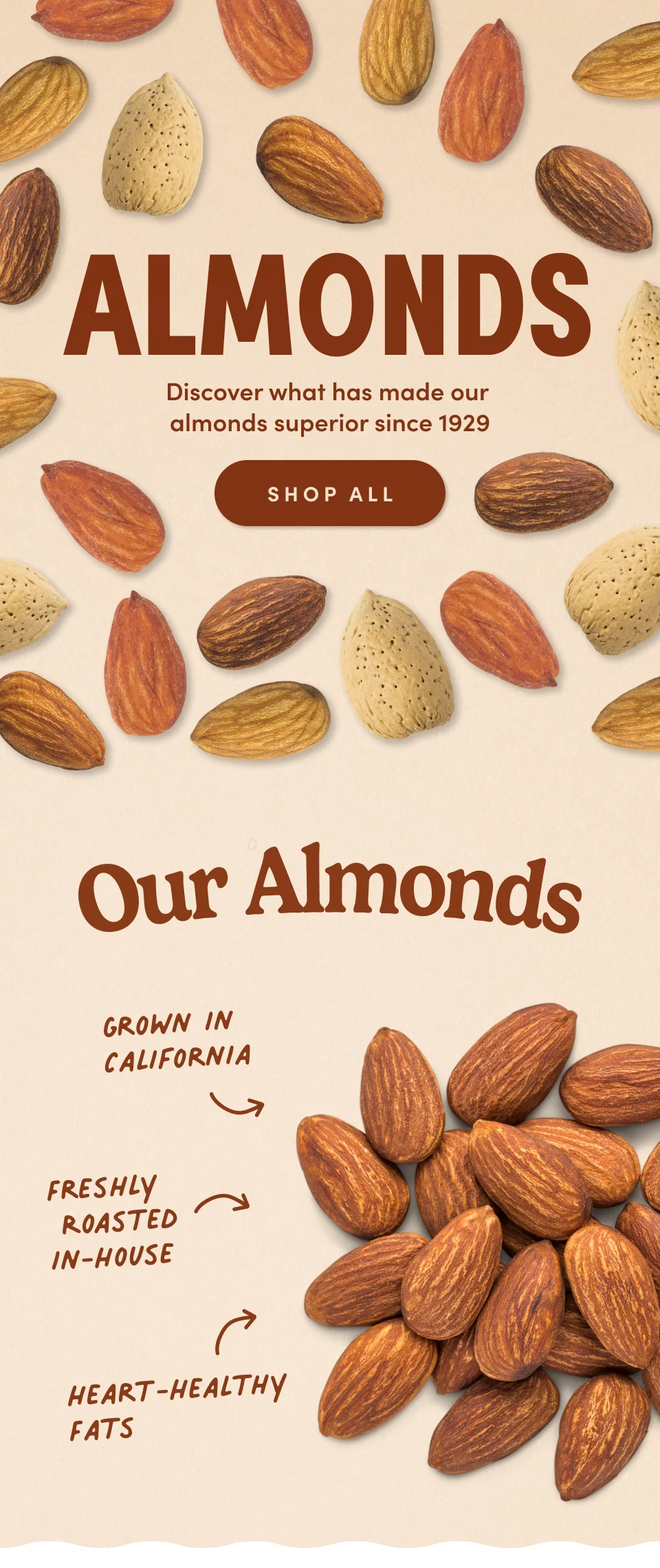 Discover what has made our  almonds superior since 1929 Almonds SHOP all
