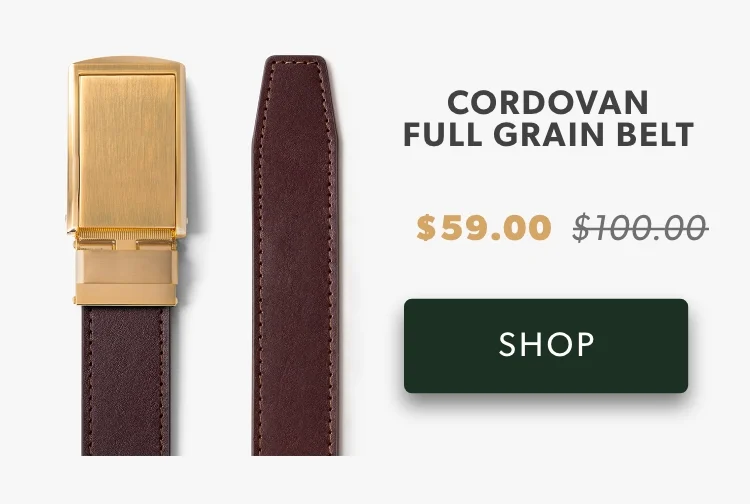 Gold & Cordovan Full Grain Leather Belt