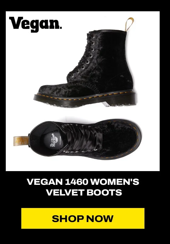 VEGAN 1460 WOMEN'S CRUSHED VELVET LACE UP BOOTS