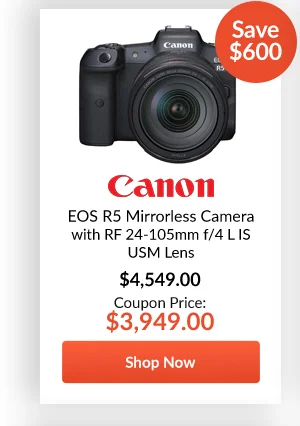 Canon EOS R5 Mirrorless Camera with RF 24-105mm f/4 L IS USM Lens
