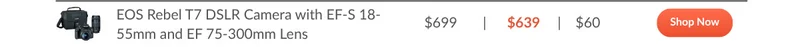 Canon EOS Rebel T7 DSLR Camera with EF-S 18-55mm and EF 75-300mm Lens