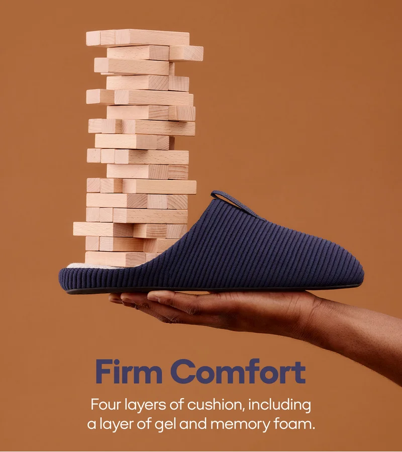 Firm Comfort |  Four layers of cushion, including a layer of gel and memory foam.