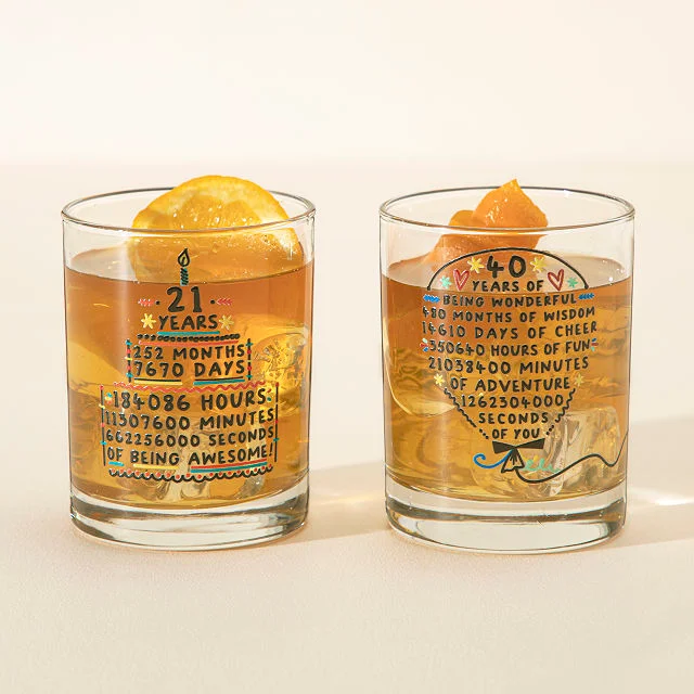 Celebration of Time Birthday Glass