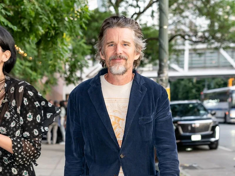 NEW YORK, NEW YORK - JUNE 11: Actor Ethan Hawke arrives to the %22Metallica Saved My Life%22 premiere during the 2025 Tribeca Festival at BMCC Theater on June 11, 2025 in New York City. (Photo by Gilbert Carrasquillo/GC Images)