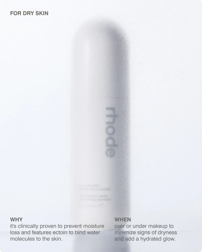 for dry skin - WHY: it's clinically proven to prevent moisture loss and features ectoin to bind water molecules to the skin.​ WHEN: over or under makeup to minimize signs of dryness and add a hydrated glow.