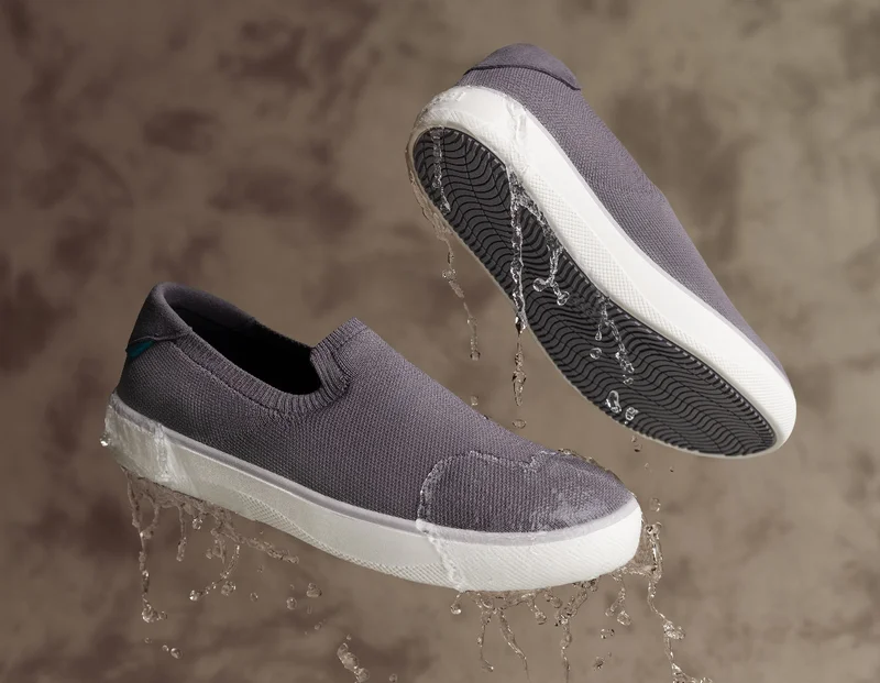 Hero graphic of the Boardwalk Slip-On in Granite.