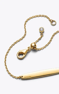 Chain Bracelet with Plate for Engraving