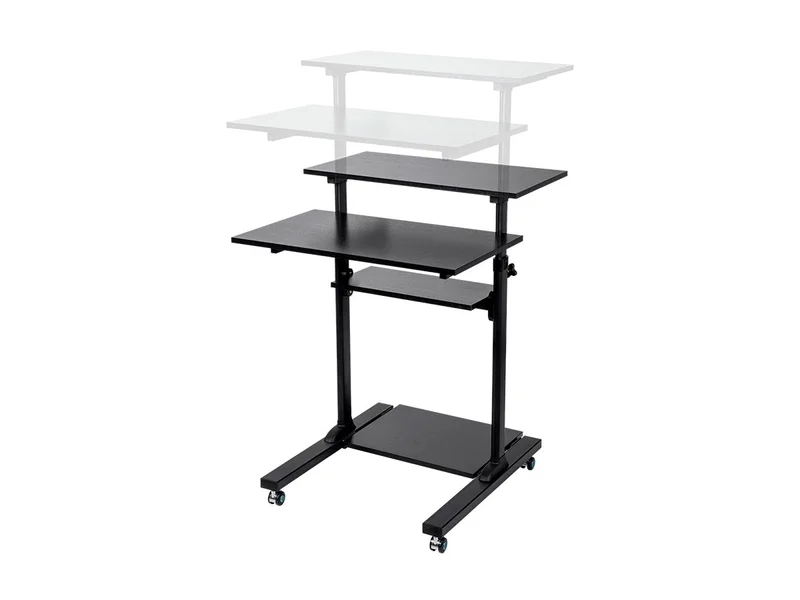 Height Adjustable PC Workstation Cart for Sit-Stand