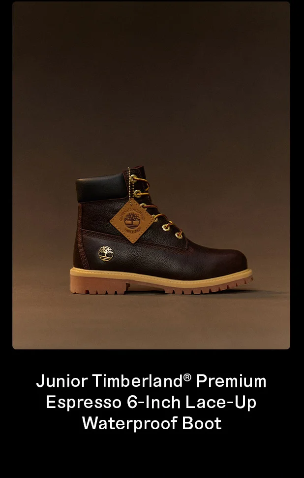 Junior Timberland Premium Espresso 6 Inch Lace Up Waterproof Boot