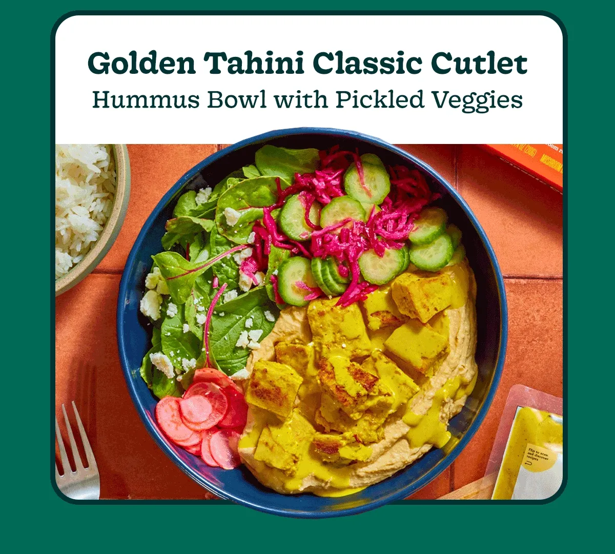 Golden Tahini Classic Cutlet Hummus Bowl with Pickled Veggies