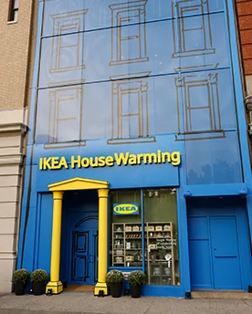 IKEA House Warming NYC pop up building