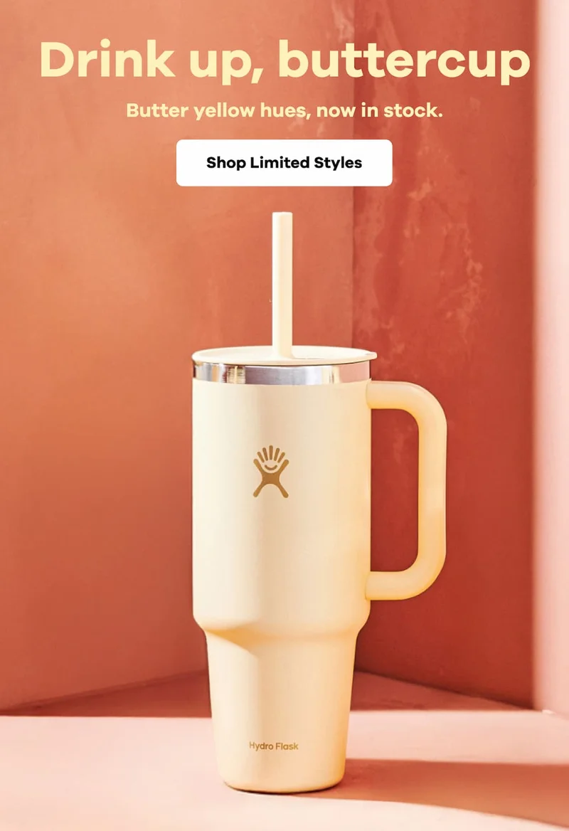 Drink up, buttercup. Butter yellow hues, now in stock. | Shop Limited Styles
