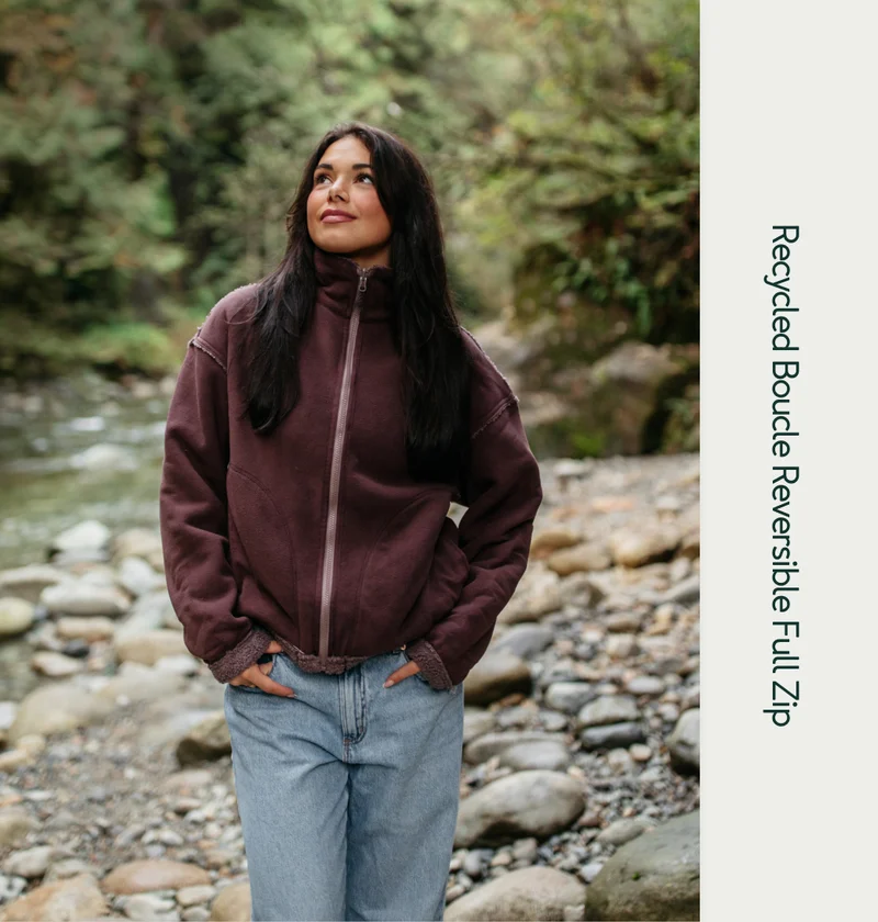 Recycled Boucle Reversible Full Zip