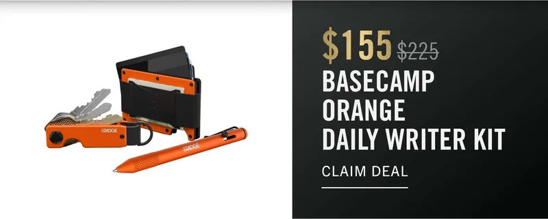 $155 Basecamp Orange Daily Writer Kit | Claim Deal