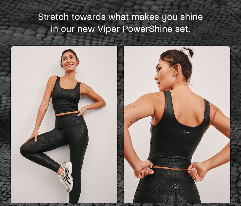 PowerShine Viper Print Cropped Tank in Viper Black