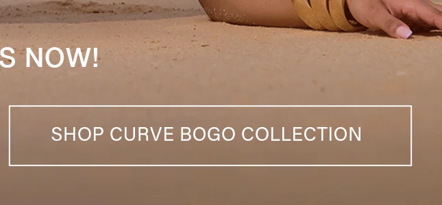 Shop Curve BOGO Collection now! Plus size swimwear & beach fashion BOGO sale. Hand on sand.