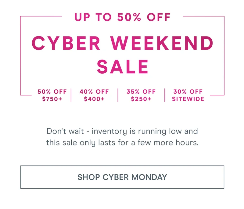 Don't wait - inventory is running low and this sale only lasts for a few more hours.
