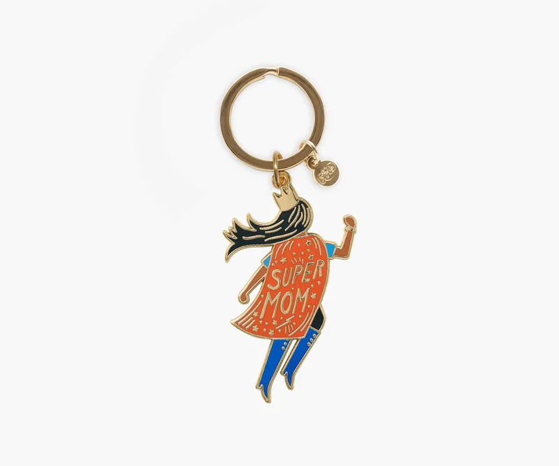 Image of Enamel Keychain - Soaring Super Mom