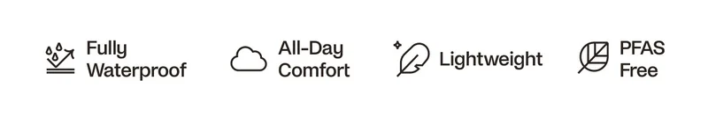 Fully Waterproof. All-Day Comfort. Lightweight. PFAS Free.