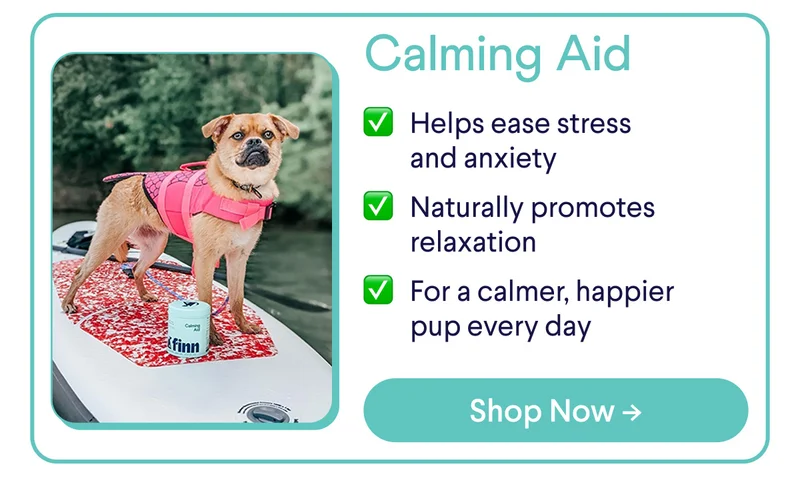 Calming Aid: ✅ Helps ease stress and anxiety ✅ Naturally promotes relaxation ✅ For a calmer, happier pup every day | Shop Now ->