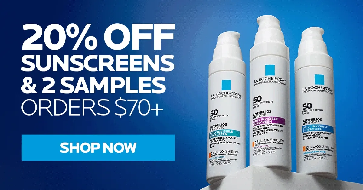 Shop 20% off sunscreens
