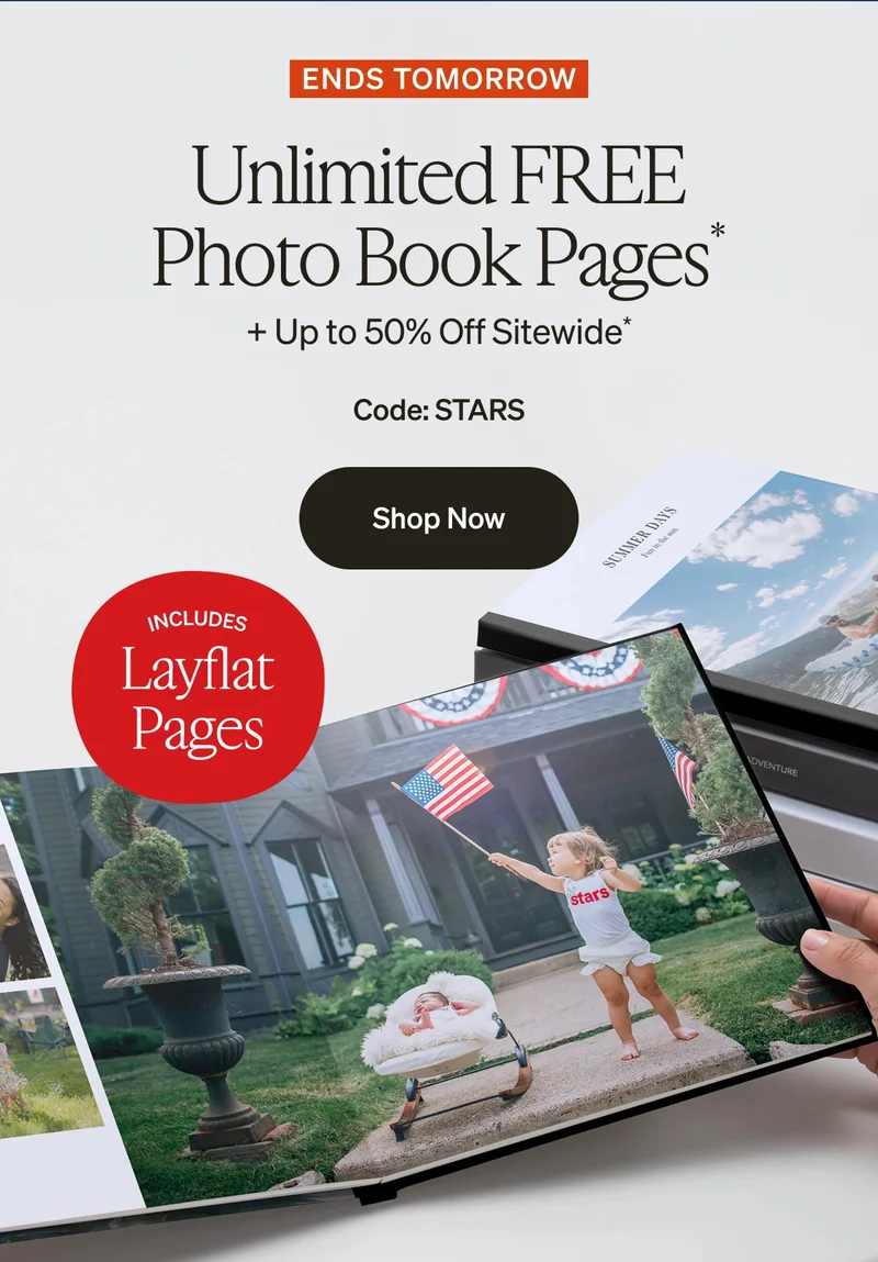 Unlimited Free Photo Book Pages + Up to 50% Off Sitewide