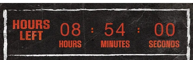 Hours Left Countdown Clock