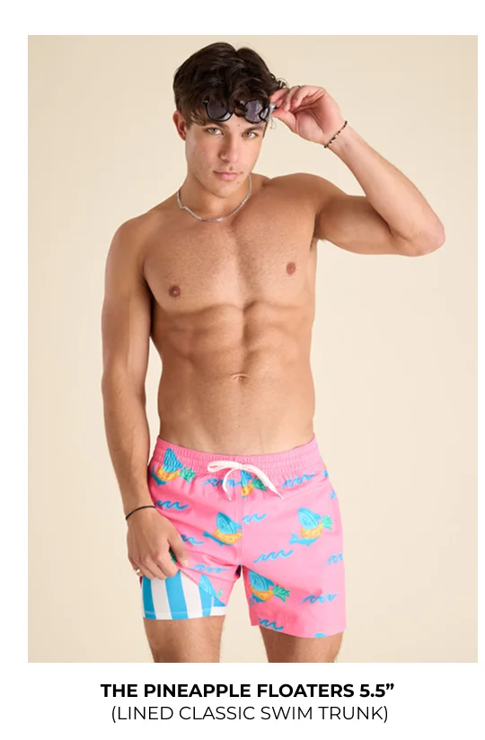 Lined Classic Swim Trunk: The Pineapple Floaters 5.5"