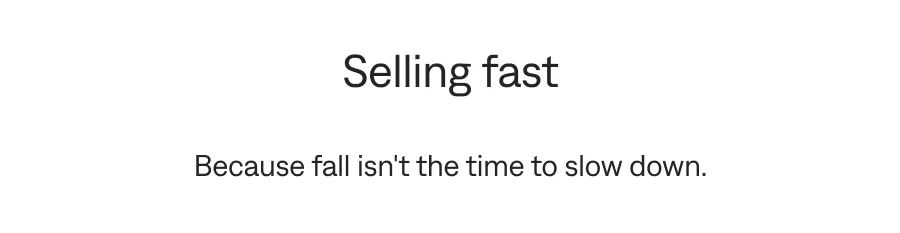Selling fast