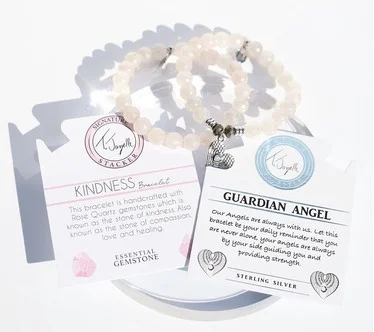 T. Jazelle Set of 2 Choice of Charm Gemstone Beaded Bracelet