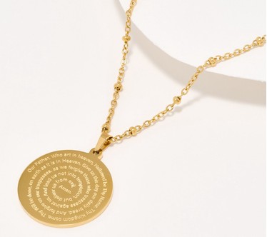 My Saint My Hero Lord's Prayer Medallion Necklace