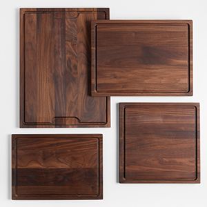 Crate & Barrel Reversible Walnut Wood Cutting Boards