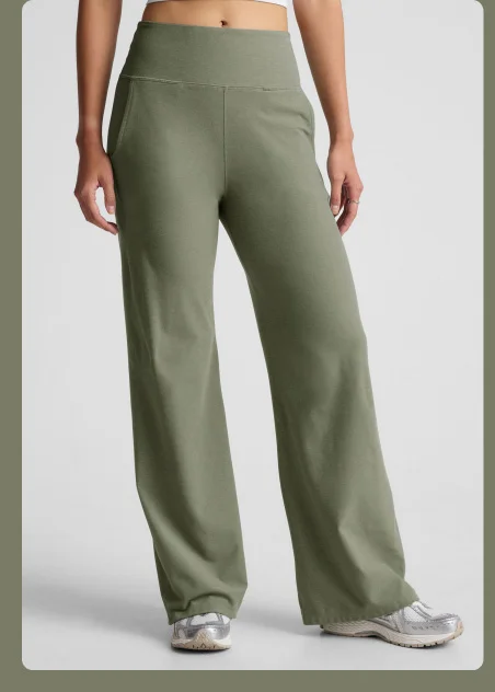 Spacedye Laid Back Wide Leg Pant in Grey Sage Heather