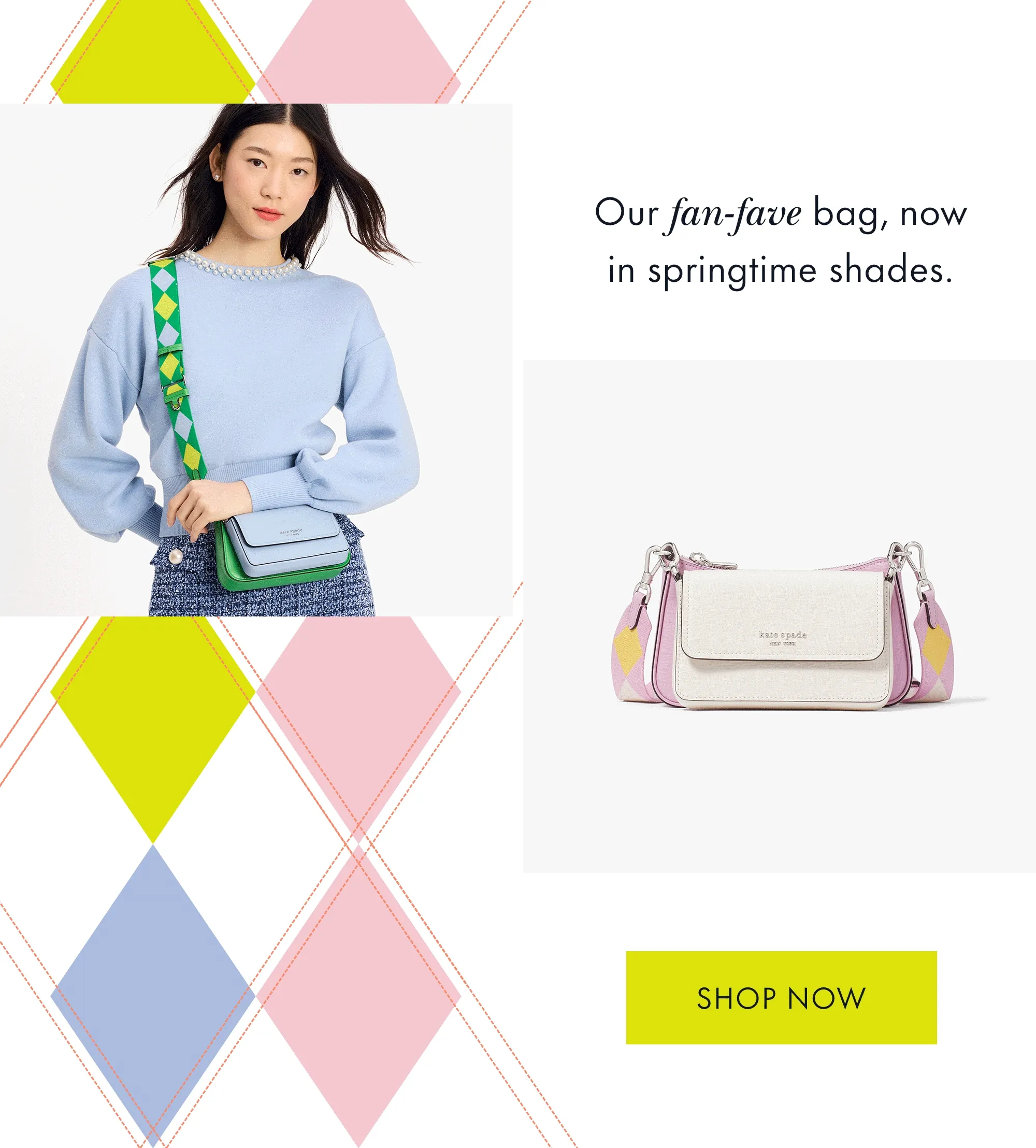 Our fan-fave bag, now in springtime shades,