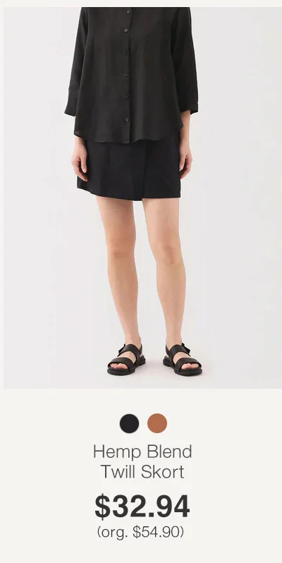 Shop Hemp Blend Twill Skort