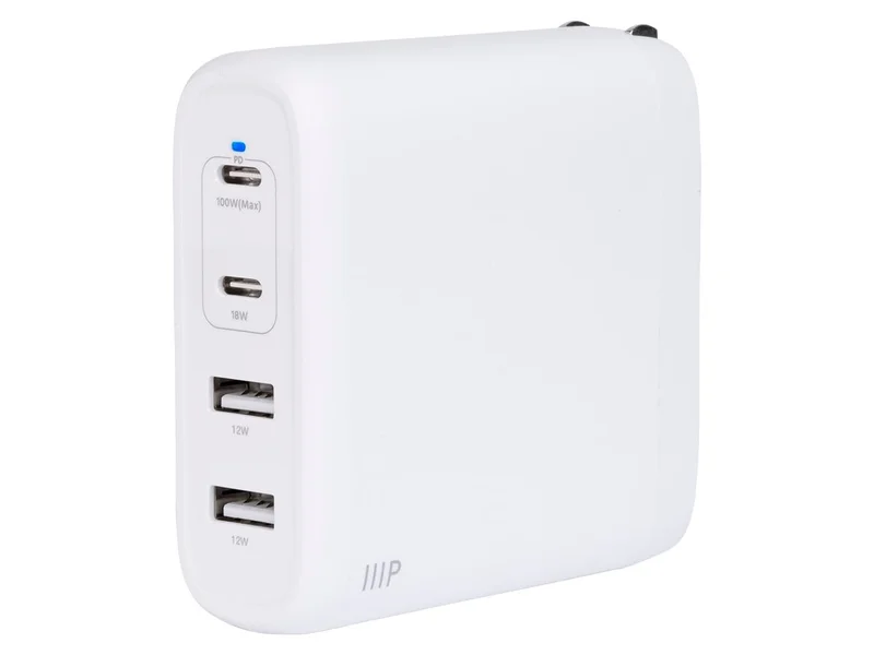 Monoprice USB-C Charger, 100W 4-port PD GaN Technology Foldable Wall Charger, Power Delivery for MacBook Pro/Air, iPad Pro, iPhone 16/15/14/Plus/Pro/Pro Max, Pixel, Galaxy, and More