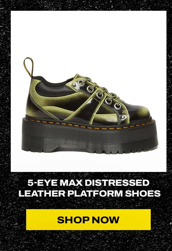 5-EYE MAX DISTRESSED LEATHER PLATFORM SHOES