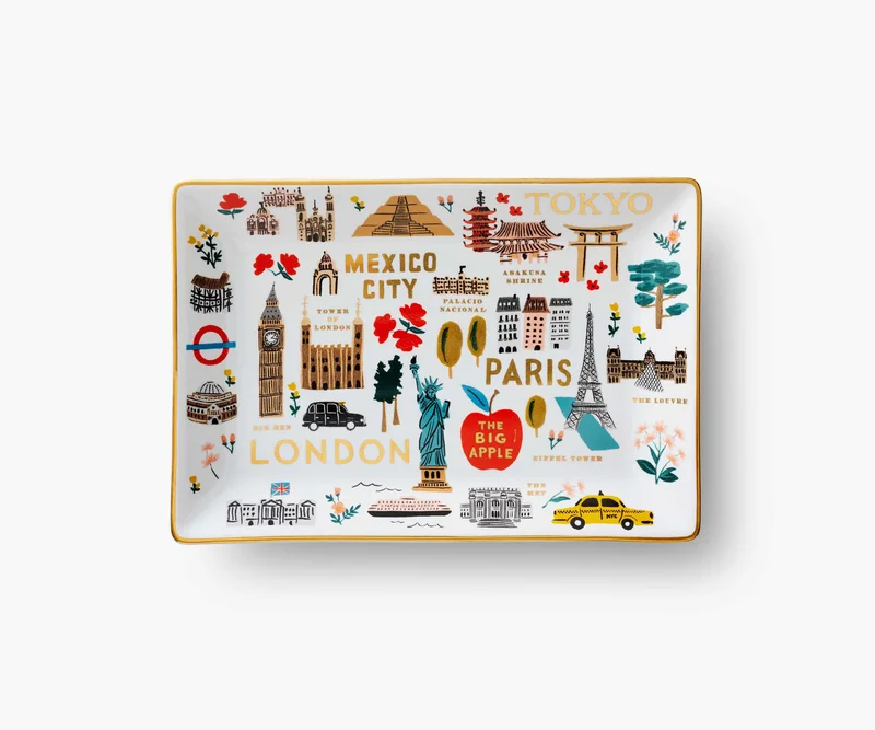 Image of Porcelain Catchall Tray - Bon Voyage