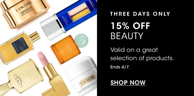three days only 15% off beauty