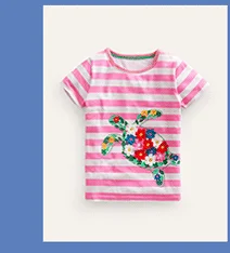 Short Sleeve Appliqué T-shirt - Cosmos Pink/Ivory Turtle