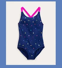 Cross-back Printed Swimsuit - Nautical Floral