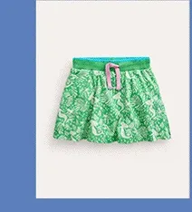Printed Jersey Skort - Pea Green Mermaids
