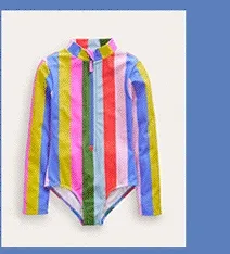 Long-sleeved Swimsuit - Blue Rainbow Foil Confetti