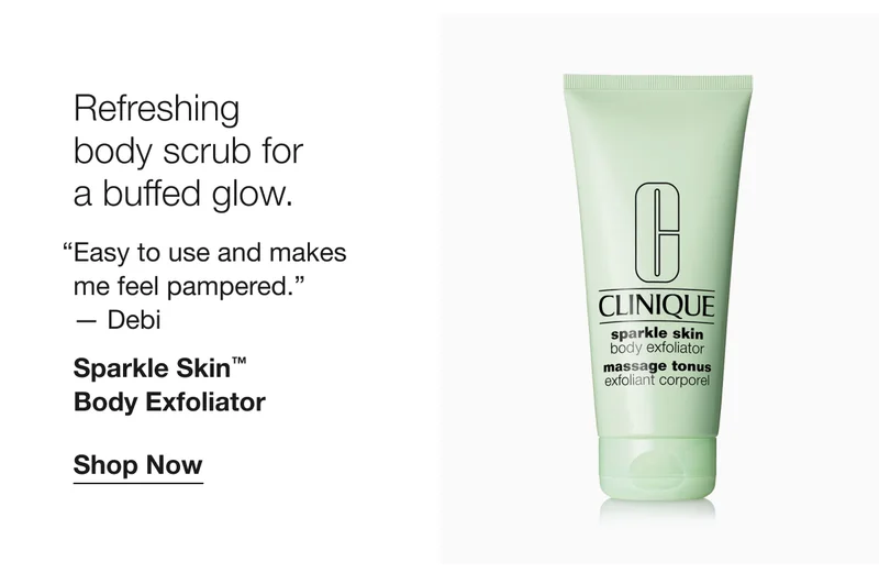 Refreshing body scrub for a buffed glow. | Sparkle Skin™ Body Exfoliator | Shop Now