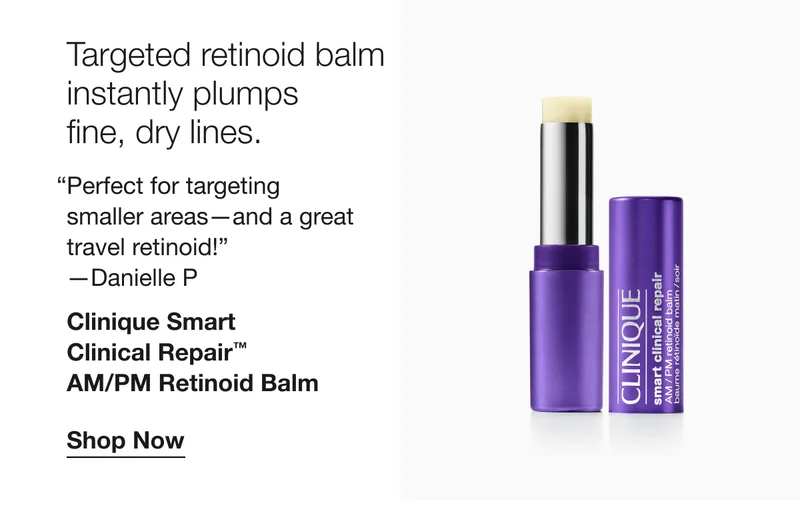 Targeted retinoid balm instantly plumps fine, dry lines. | Clinique Smart Clinical Repair™ AM/PM Retinoid Balm | Shop Now