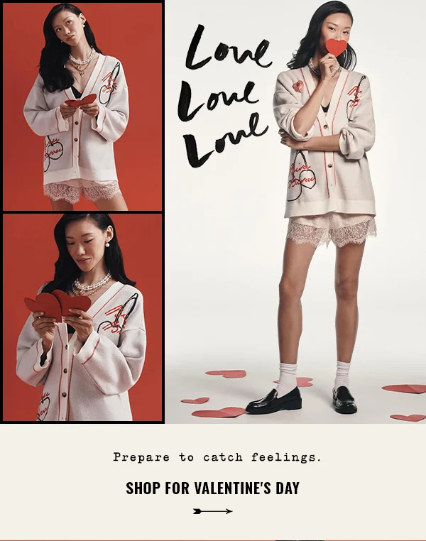 prepare to catch feelings. shop for valentine's day
