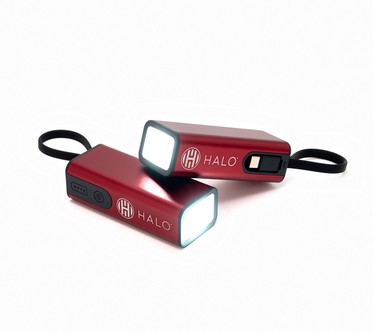 HALO Set of 2 4.4k mAh Power Banks w/ Flashlight & Built in Cable