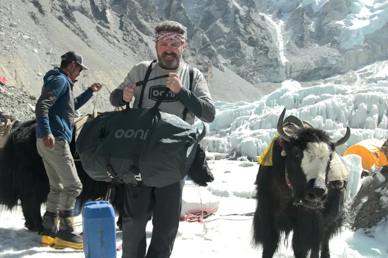 Real Portability. Real Adventure. An Ooni Karu 2 in it's carry cover at Everest base camp.