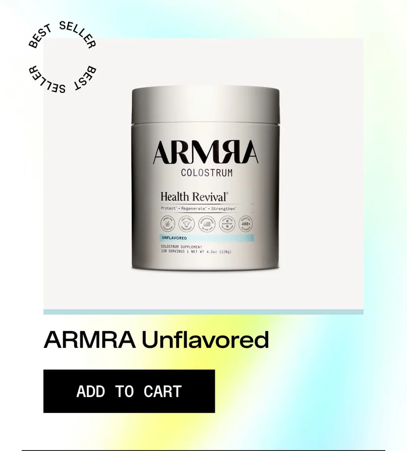 BEST SELLER ARMRA COLOSTRUM Health Revival UNFLAVORED ARMRA Unflavored ADD TO CART